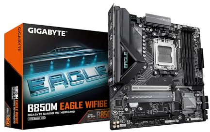 GIGABYTE B850M Eagle WIFI6E AMD AM5 Motherboard, M-ATX, DDR5, 2X M.2, PCIe 5.0, USB-C, USB 3.2 Gen 2, WIFI6E, 2.5GbE LAN, EZ-Latch, Wi-Fi EZ-Plug