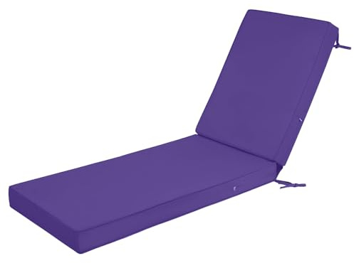 EXZFW Sonnenliege Auflage,Gartenliegen Auflage,Polsterauflage Liege,Deckchair Auflagen,Hochlehner Auflagen Mit Krawatte,Tragbare Relax Sonnenliege Sitzkissen Liegenauflagen,Purple 4,178x59x5cm