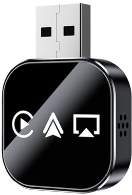 Screen Mirroring Car Adapter 3x3cm Aluminiumlegierung Wireless Plug & Play Konverter für Autobahn, Stadtfahrt, Musik-Streaming, Navigation, Freisprechfunktion