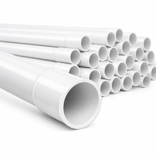 Installationsrohr Kabelrohr Elektroinstallationsrohr PVC weiß mit Muffe 25m Set (25 × 1 m) – Ø 16–37 mm Kabelkanäle (Ø 25 mm | 25X1m)