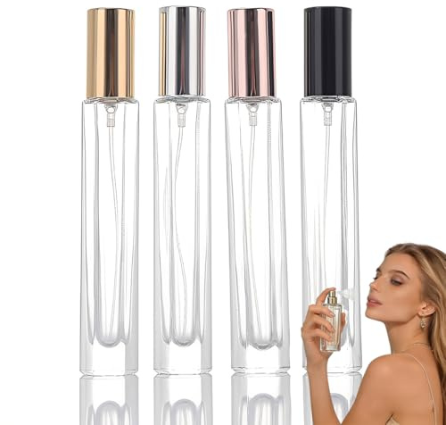 KOQAIIZ 4 Piezas Atomizador Perfume Recargable, Mini Pulverizador Portátil 10ml sin Fugas, Frasco Perfume para Viaje, Botella Spray Colonia Rellenable