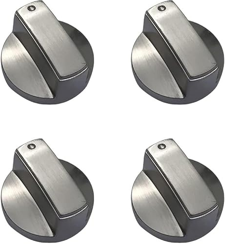 UMORDUP 4 Pcs 6MM Gas Hob Knobs Silver Cooker Hob Knobs Universal Gas Stove Knobs Metal Gas Hob Switch for Kitchen Cooker Gas Stove Oven Cooktop