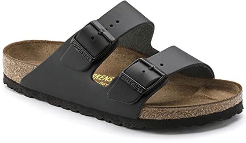 Birkenstock Classic Unisex-Erwachsene Arizona Leder Pantoletten, Schwarz