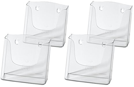 SIGEL LH116/4 Wand-Prospekthalter für DIN A5, aus Acryl, transparent, 4er Pack