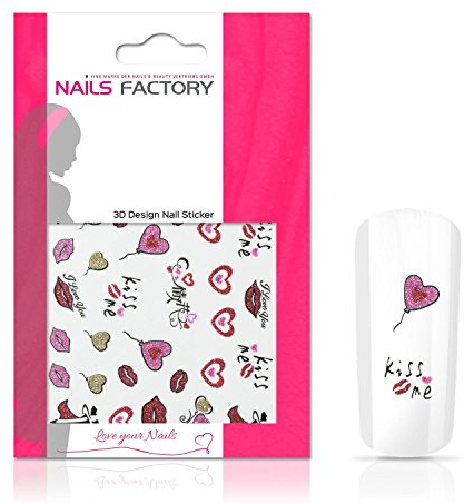 N&BF Nagelsticker Wedding Kiss Me | Nagelaufkleber für Gel und Acryl Nägel | Nail Tattoo Kuss Motiv | Nail Sticker bunt | Nailart Nagel Transfersticker | Made in EU