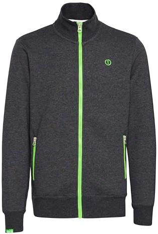 !Solid SDBennTrack Herren Sweatjacke Cardigan Sweater mit Reißverschluss Stehkragen Reißverschlusstaschen Label-Details Baumwollmischung Regular fit, Größe:3XL, Farbe:Dark Grey Melange (8288)
