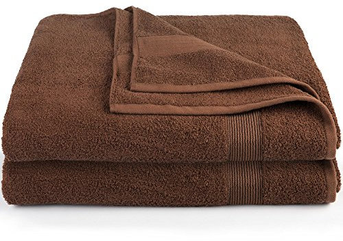 CelinaTex Bari Saunatuch Doppelpack 80 x 200 cm Schoko braun Baumwolle Frottee Handtuch Badetuch Saunahandtuch