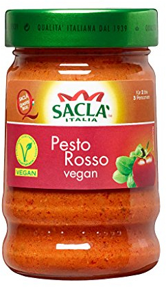Saclà Pesto Rosso, Vegan, Im Glas, Für Pasta und Salat, Servierfertig 190g