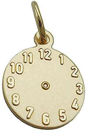 ASS 333 Gold Anhänger Taufuhr mit Gravuer Name Uhrzeit Datum Kettenanhänger 12mm