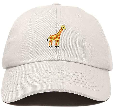 DALIX Giraffe bestickte Papa Hut Baumwolle Baseball Cap Frauen, Beige, Einheitsgröße