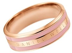 Daniel Wellington Klassischer Emaille-Ring, Edelstahl Roségold, UK-Größe 5, Metall-Emaille, Kein Edelstein