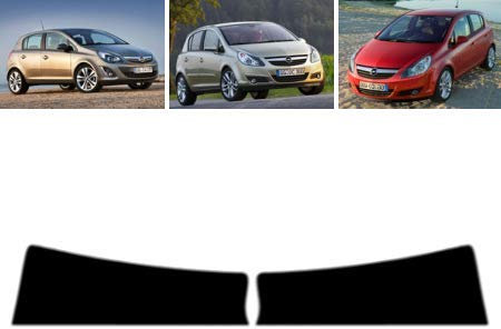 Sonnenblendstreifen für-Opel Corsa D 5-Türen 2007-2013 Passgenaue Tönungsfolie (35% Mittelschwarz)