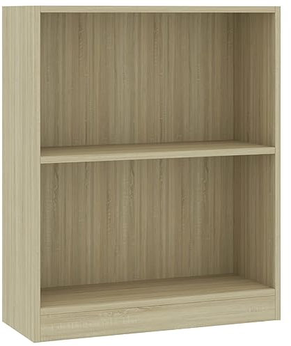 vidaXL Bibliothèque Etagère à Livres Armoire Latérale Meuble de Rangement Armoire de Stockage Salon Chêne Sonoma 60x24x76 cm Bois d'Ingénierie