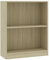 vidaXL Bücherregal 2 Fächer Standregal Wandregal Aktenregal Büroregal Regal Mehrzweckregal Schrank Raumteiler Sonoma-Eiche 60x24x76cm Holzwerkstoff