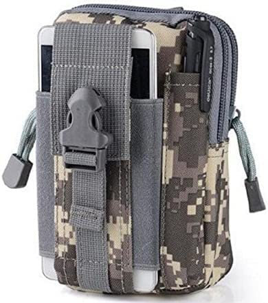 Xchmtech Kleine Nylon-Gewebe-Wandergürtel, Mehrzweck-Werkzeugtasche, EDC-Hüfttasche, Militär-Utility, taktische Molle-Packung, Camping-Tasche (ACU Camouflage)