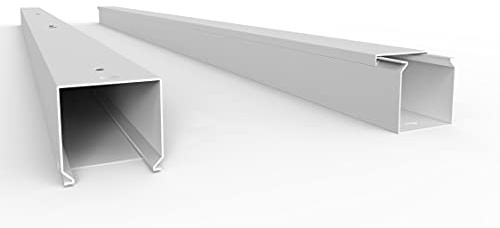SCOS Smartcosat Kabelkanal, 40x40 mm, 25x2 m, Weiß, Bodenlochung | PVC, UV-beständig, Innen & Außen, 25 Stangen à 2 m = 50 m, Made in Germany