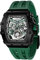 TSAR BOMBA Relojes Mecánicos Automáticos de Lujo para Hombre - Movimiento Japonés Cristal de Zafiro - Reloj Impermeable para Hombres 50M - Reloj Cuadrado con Esqueleto - Correa de Silicona