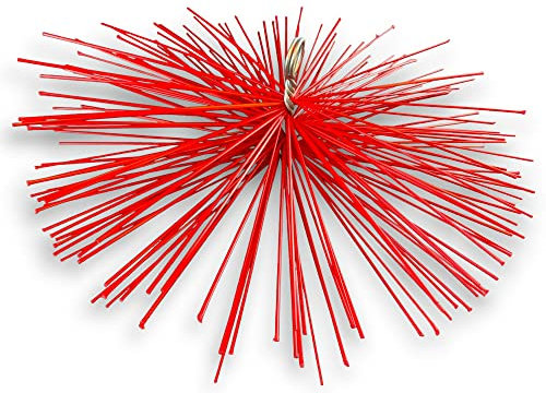 Hérisson Rond synthétique | Ø 500 mm | Embout Acier fileté M12*1,75mm | Ramonage Conduit gainé | Cheminée chaudière poele canalisations gouttières | Adaptable à Tous Types de Cannes | Kibros 4ESS50