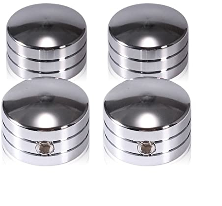 Motorrad Fender Bolt Schraube 4 Teile/Satz Motor Dekoration Schrauben Abdeckung, for Harley Sporster 883 Twin Cam Street Glide Touring Zündkerze Kopfschrauben Caps Fender Rivet (Color : Silver)