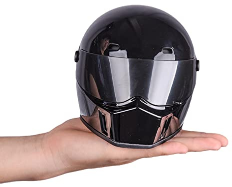 Xiaoba Full Face Pet Motorcycle Helmet - Mini Hard Hat for Puppy Cat Dog Outdoor Head Protection, Black