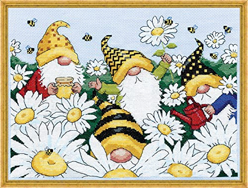 Design Works Crafts Gnomes Counted Cross Stitch Kit, Yellow,Blue,White