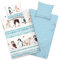 Aminata kids Biber Bettwäsche 135x200 Kinder Tier-Motiv Pinguin Eisbär Eule Baumwolle Reißverschluss, Kinder-Wende-Biber-Bettwäsche-Set Winter-Motiv, warm, weich, Polar-Tiere weiß blau
