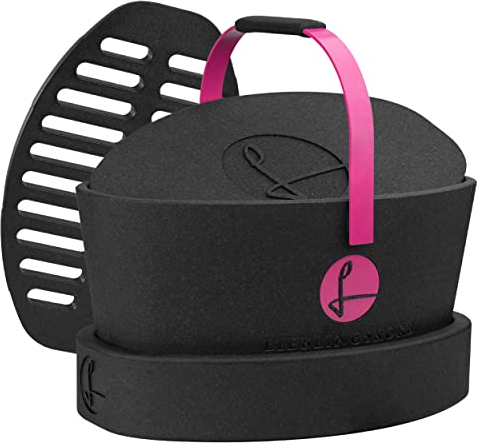 LIEBLINGSKORB Complete Plus deep Black Einkaufskorb und Thermobox, inklusive Deckel, Ring und Einlegeboden, isoliert, abwaschbar, Picknickkorb Kühlen von Lebensmitteln, Einkaufstasche (Magenta)