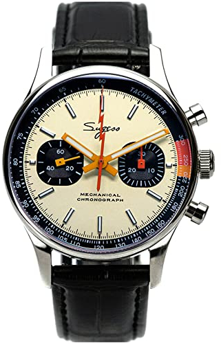 Sugess SUCHP005K V2 40 mm Gold Schwanenhals Chronograph Pliot Chrono Premier Seagull ST1901 Uhrwerk Saphirglas Herrenuhr 1963, silber