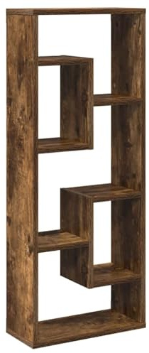 vidaXL Wall Shelf in Smoked Oak, 36x16x90 cm - Engineered Wood – Stylish & Modern Design with Smooth Surface, Easy Assembly,