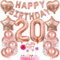Deko 20. Geburtstag Mädchen Tortendeko Rosegold - Geschenk für 20 Jahre Mädchen Mit Ballon