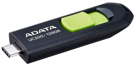 128GB AData USB3.2 UC300 Type-C USB Flash Drive Black/Green