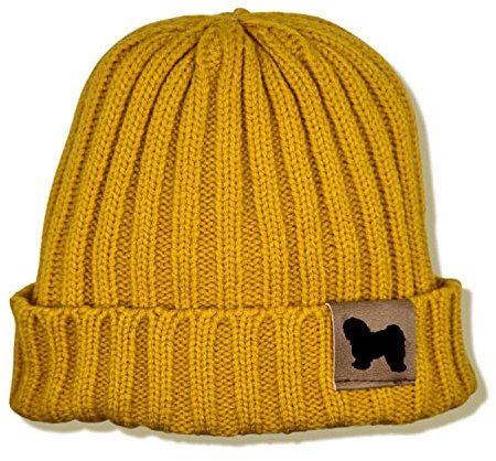 siviwonder Mütze Tibet Terrier Gassi Beanie Strickmütze Witzig Spruch Warm Herren Damen Herbst Hund Farbe Mustard