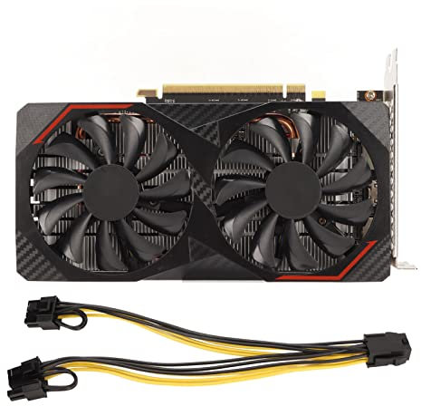 VBESTLIFE RX6600 Gaming Graphics Card, 2044MHz GPU 8GB GDDR6 128bit, PCI Express 3.0, Dual Cooling Fan, 1080p Graphics Card for Desktop Computer