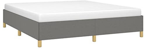 vidaXL Polsterbett Doppelbett Bett Bettgestell Bettrahmen Lattenrost Ehebett Stoffbett Schlafzimmerbett Schlafzimmermöbel Dunkelgrau 180×200cm Stoff