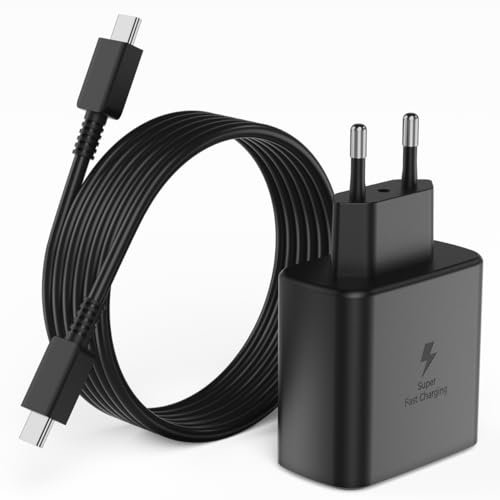 45W Chargeur Rapide pour Samsung S25 S24 S23 S22 Ultra Plus, Super Fast Charge USB C pour Galaxy A56 A36 S25 Edge S25+ S24+ S23+ S22+ Secteur Adapteur avec Type C Câble