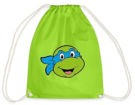 Spreadshirt Teenage Mutant Ninja Turtles Leonardo Kostüm Turnbeutel, One Size, Neongrün