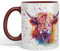 Vixar Mug coloré Vache des Highlands Animaux de la ferme écossaise Aquarelle Art 330 ml Tasse Cadeau d'anniversaire Travail Bureau Thé Café (Hc4) (Marron)