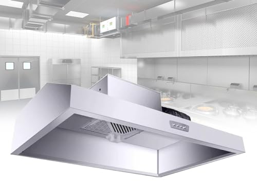 Hotte Commerciale De Hotte D'échappement De Service De Restaurant De Cuisine D'acier Inoxydable For La Cuisine Grande Hotte D'aspiration Murale De Dessus D'aspiration ( Color : 120*80*45 , Size : 680W