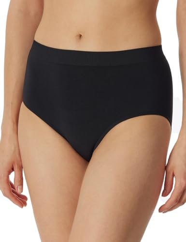 Schiesser Damen Maxislip Nahtlos - Classic Seamless Unterwäsche, Schwarz_181108, L EU