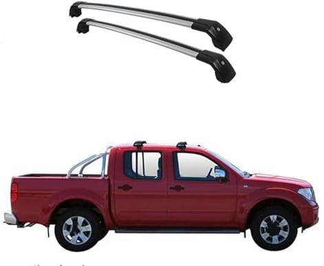 2 Stück Auto Aluminium Querträger Dachträger für Nissan Navara D40 Double Cab 4 Door Ute 2015-2017,Abschließbar Querträger Dachträger Auto-Dachrelingträger Auto Gepäckträger Änderung Zubehör