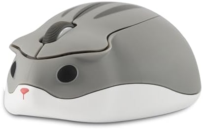 Kabellose Maus Cute Cartoon Hamster Shape Mouse Portable Travel 2.4GHz 1200DPI Optical Cordless Mouse mit USB-Empfänger Compact Silent Mäuse für Laptop PC Computer Mac für Kinder Geschenk, Grau