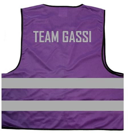 Team Gassi Hunde Warnweste BZW. Signalweste mit reflektierendem Aufdruck - Größe L/XL, Lila