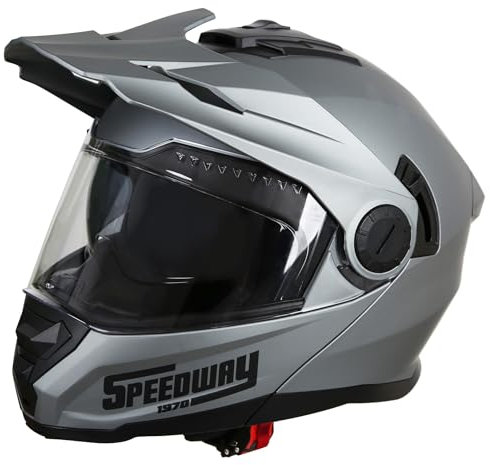 Casque de Moto Speedway - Lion - Casque de Motocross, idéal pour Les Hommes et Les Femmes, Notre Casque de Moto intégral est idéal pour Les sentiers de Moto, Casque de Moto approuvé ECE et Dot