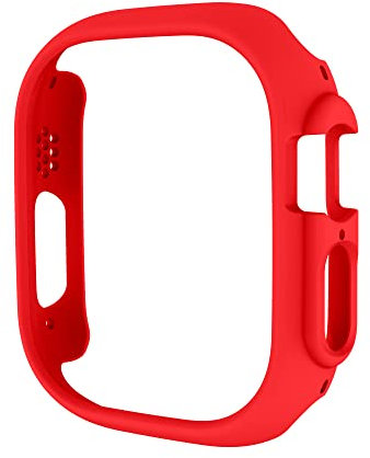 MINUUISCT Compatibile per Custodia Apple Watch 7/8/9 45MM,Custodia Paraurti Rigida Ultrasottile per PC Cornice Protettiva per Bordo All-Around [SENZA Protezione Schermo] per Accessori iWatch, Rosso