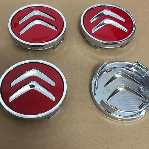 4 Stück Nabendeckel Zubehör für Citroen C1 C3 C4 C5 60MM, Felgendeckel Radnabendeckel Radnabenabdeckung Felgen Center Nabendeckel Wasserdicht Radnabendeckel