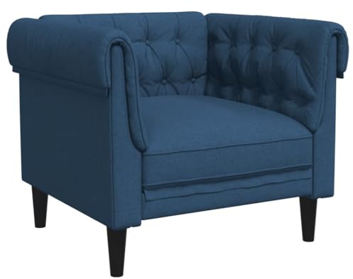 Chesterfield-Sessel Blau Stoff, 372544