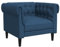 Chesterfield-Sessel Blau Stoff, 372544