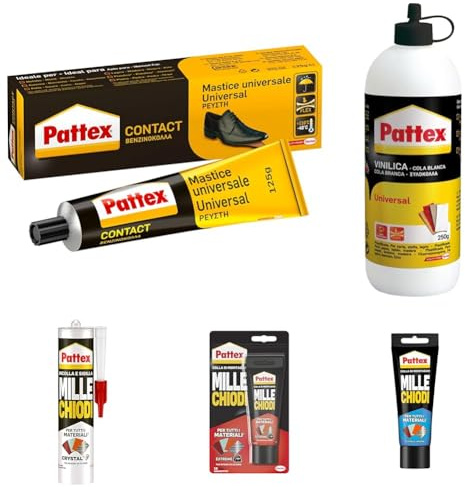 Pattex Mastice Universale, Adesivo a Contatto Universale, Forte Presa Iniziale, Per Incollaggio Di Gomma, Cuoio, Moquettes, Feltro, Sughero Rapido, Non Macchia, 125g