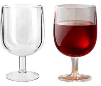 HOMESHOPA 2Pk Plastic Wine Glass-200ml (7oz) Premium Polycarbonate Unbreakable Plastic Sturdy Reusable Cocktail Dessert Cups for Weddings Birthdays Christmas BBQ Outdoor Parties