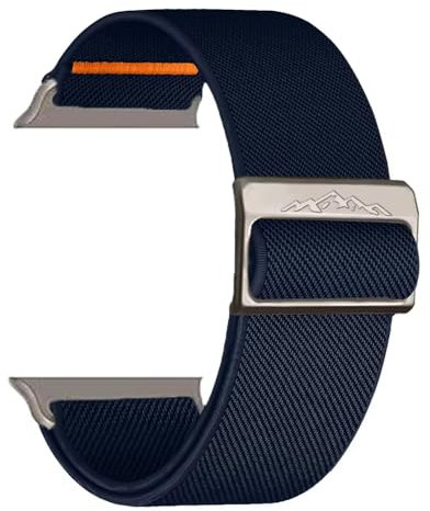 Bracelet Compatible Apple Watch Ultra 2/1 49mm, Bracelet Serie 10 46mm, Series 9/8/7/6/5/4/SE (49mm, 42mm, 44mm, 45mm), Boucle en Nylon Tressé, Bande de Remplacement Sport Réglable, Bleu Marine